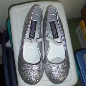 FANTASMA SILVER GLITTER Mary Jane Ballet XL 4/5